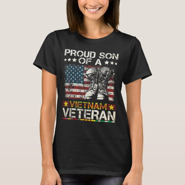 Camiseta Orgulloso Hijo De Vietnam Veterano Bandera Estadou (Anverso)