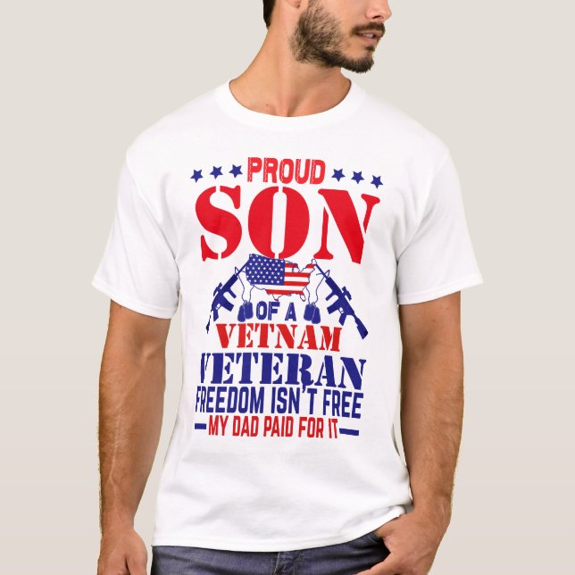 Camiseta Orgulloso hijo del ejército de EE. UU. Vietnam Vet (Anverso)