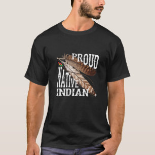 Camiseta Orgulloso indio americano nativo plumas 1