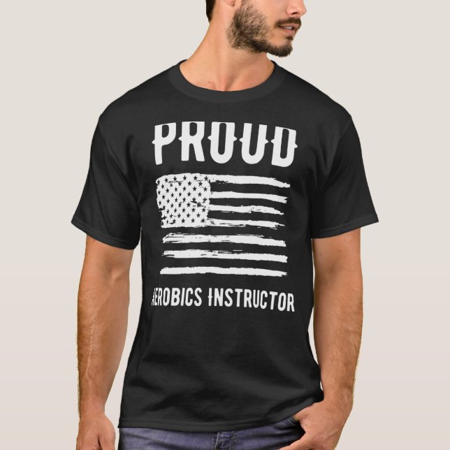 Camiseta Orgulloso instructor de aeróbic profesión Bandera  (Anverso)