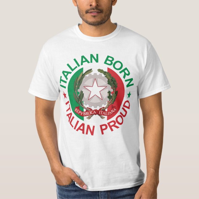 Camiseta Orgulloso italiano llevada italiano (Anverso)