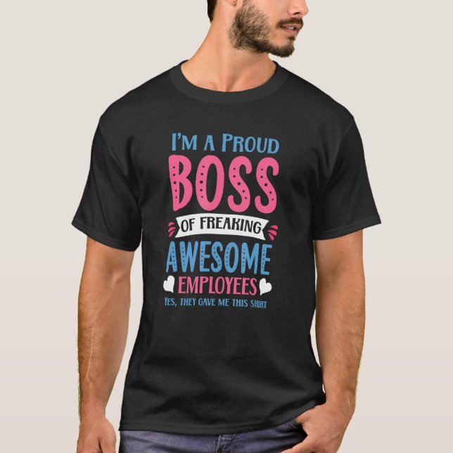 Camiseta Orgulloso Jefe de Impresionantes Empleados Mejor J (Anverso)