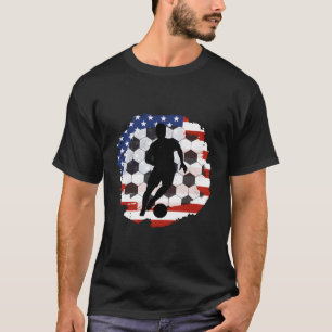 Camiseta Orgulloso Jugador De Fútbol Bandera Americana 4 De