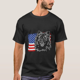 Camiseta Orgulloso Keeshond Bandera Estadounidense Regalo d