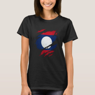 Camiseta Orgulloso laosiano Bandera de Laos desgarrada y ra