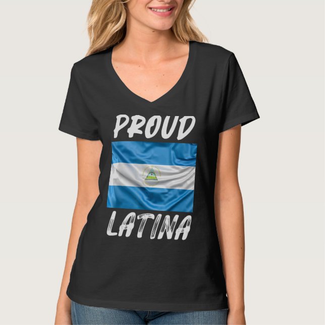 Camiseta Orgulloso Latina Hispano Mes Nicaragua fla (Anverso)