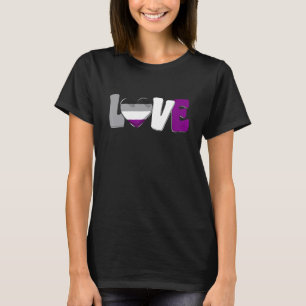 Camiseta Orgulloso Lgbt Corazón De Amor Bandera Asexual Lgb