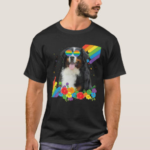 Camiseta Orgulloso LGBT Gay Bernese Montaña Perro Bandera O