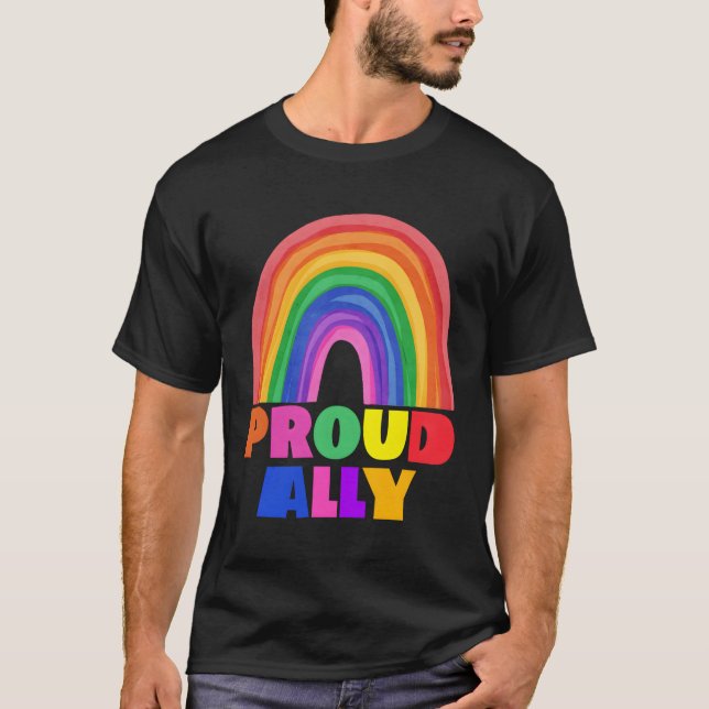 Camiseta Orgulloso Lgbtq Ally Gay apoya el orgullo de la tr (Anverso)