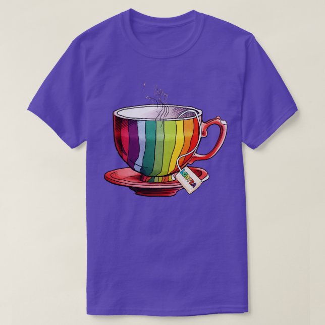 Camiseta Orgulloso LGBTQ orgullo gay bebedor de té arcoiris (Diseño del anverso)