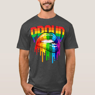 Camiseta Orgulloso Lip LGBTQ Rainbow Lip Orgullo Gay