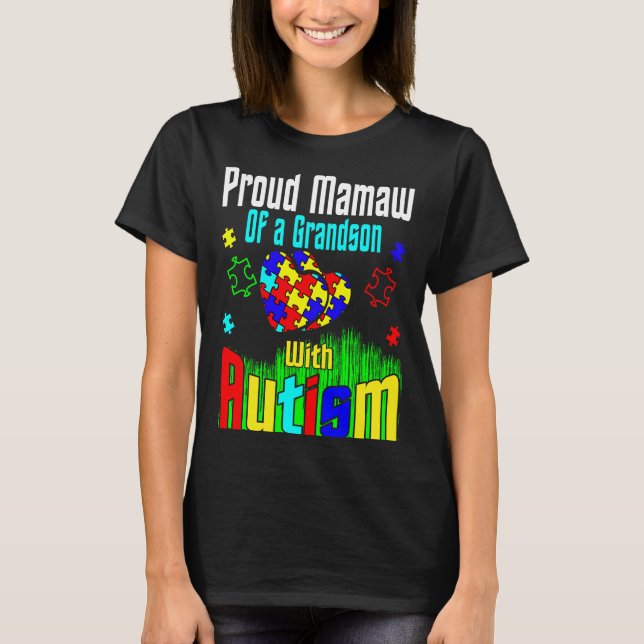 Camiseta Orgulloso Mamaw De Un Nieto Con Autismo (Anverso)