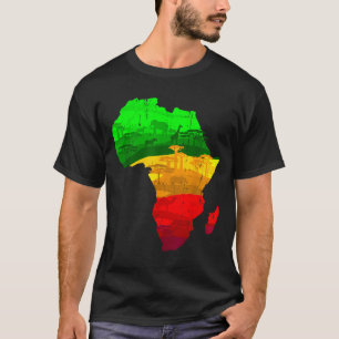 Camiseta Orgulloso mapa de áfrica verde amarillo rojo orgul