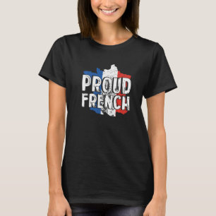 Camiseta Orgulloso mapa de Francia Bandera francesa patriót