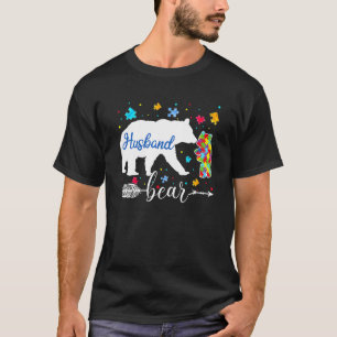Camiseta Orgulloso Marido Autismo Oso Rompecabezas Concienc