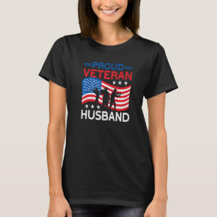 Camiseta Orgulloso marido veterano de Estados Unidos Bander