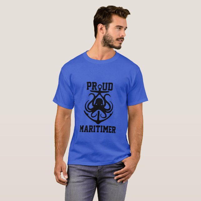 Camiseta Orgulloso Maritimer octopus Lighthouse ruta T- (Anverso completo)