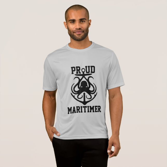 Camiseta Orgulloso Maritimer octopus Lighthouse ruta T- (Anverso completo)