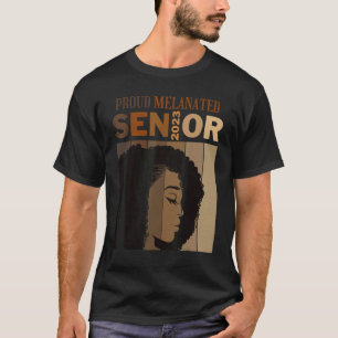 Camiseta Orgulloso Melanated Senior 2023 Clase Afro Gradu N
