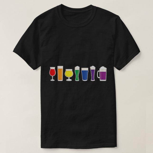 Camiseta Orgulloso mes del orgullo gay de la cerveza arcoir (Diseño del anverso)