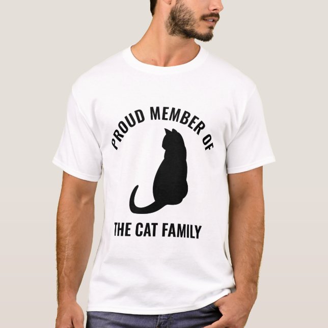 Camiseta Orgulloso miembro de la familia del gato (Anverso)