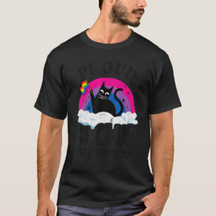 Camiseta Orgulloso miembro del Club Bi Gato Bandera Bisexua