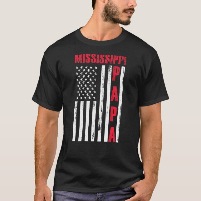 Camiseta Orgulloso Misisipi Papa Tees Para El Día Del Padre (Anverso)