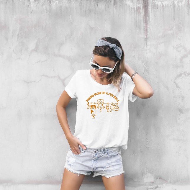 CAMISETA ORGULLOSO MOM DE REGALO DE LA MADRE DE LA BOLA DE  (CUTE FUNNY CAT MOM SHIRT)