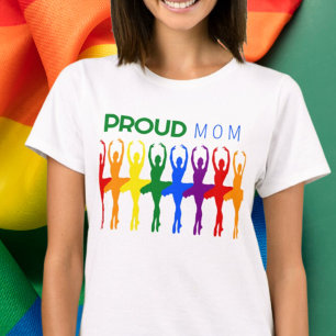 Camiseta Orgulloso MOM Orgullo Gay Ballet Arcoiris Silhouet