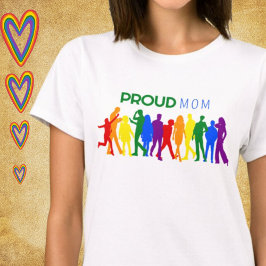 Camiseta Orgulloso MOM Orgullo gay Siluetas mezcladas de gé