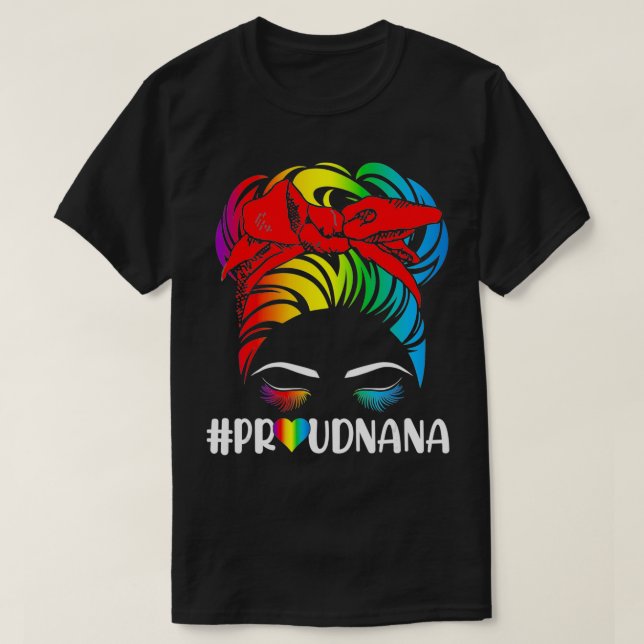 Camiseta Orgulloso Nana Orgullo LGBT Bandera Gay Lesbiana F (Diseño del anverso)