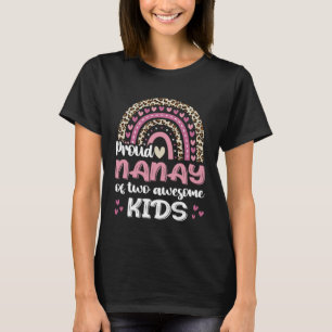 Camiseta Orgulloso Nanay De Dos Niños Leopardo Arcoiris Fil