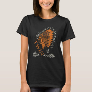 Camiseta Orgulloso Nativo Estadounidense Y Familia Gemelas