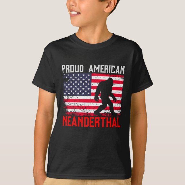 Camiseta Orgulloso Neanderthal Estadounidense | Bandera de  (Anverso)