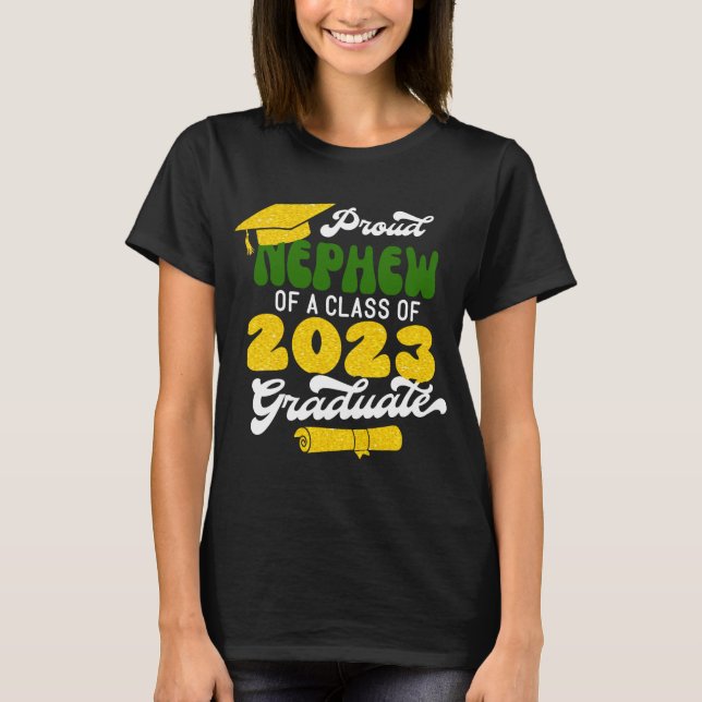 Camiseta Orgulloso NEPHEW de una clase de 2023 Graduate Ret (Anverso)
