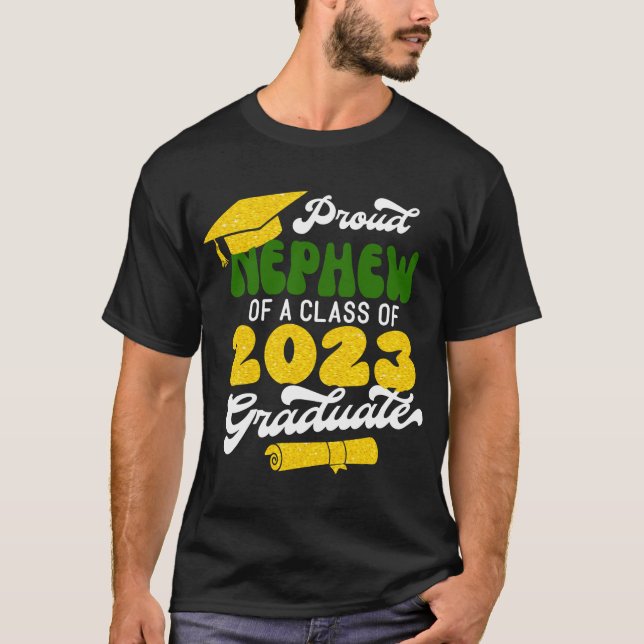 Camiseta Orgulloso NEPHEW de una clase de 2023 Graduate Ret (Anverso)