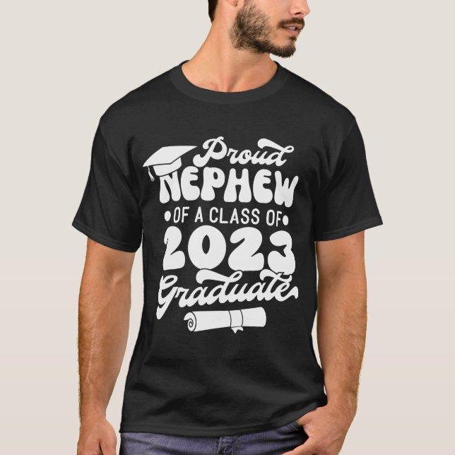 Camiseta Orgulloso NEPHEW de una clase de 2023 Graduate Ret (Anverso)