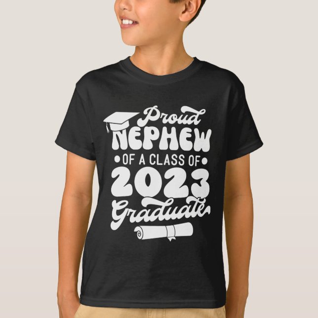 Camiseta Orgulloso NEPHEW de una clase de 2023 Graduate Ret (Anverso)
