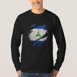 Camiseta Orgulloso Nicaragüense Bandera de Nicaragua Rota D
