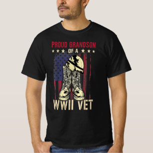 Camiseta orgulloso nieto de dos vectores de la guerra mundi