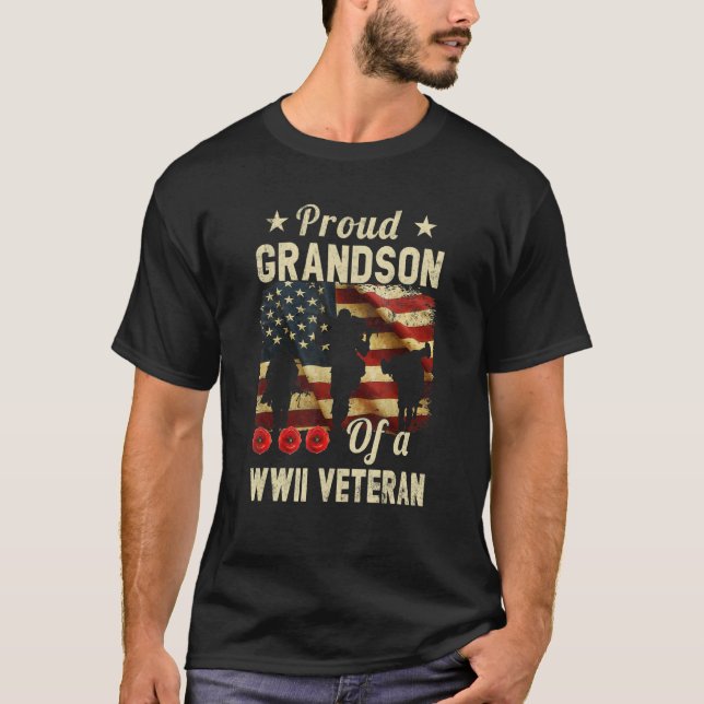Camiseta Orgulloso Nieto De Un Veterano De La Segunda Guerr (Anverso)