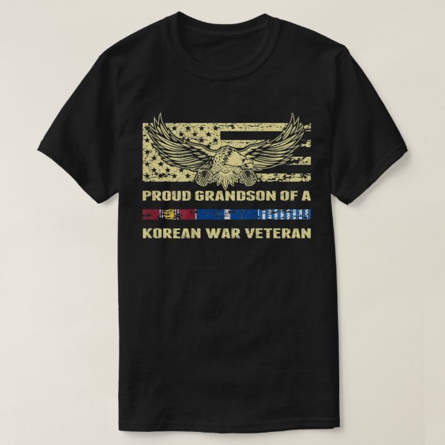 Camiseta Orgulloso Nieto De Un Veterano Ejército De Guerra  (Diseño del anverso)