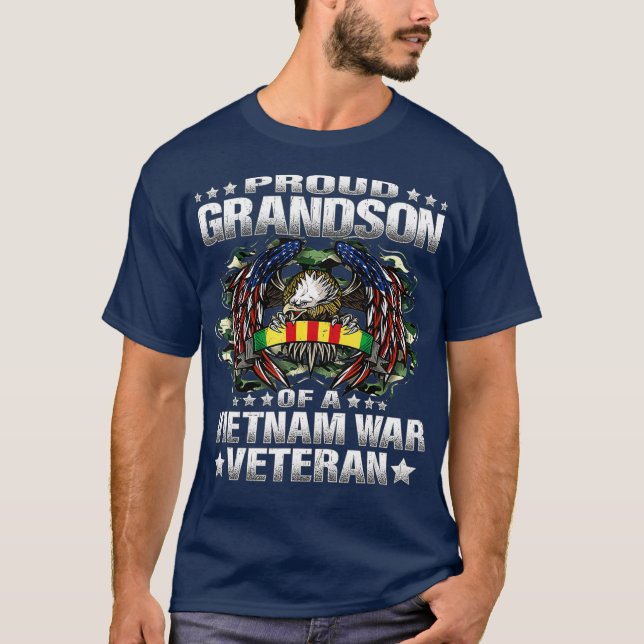 Camiseta Orgulloso Nieto De Un Veterano Militar Vietnamita (Anverso)