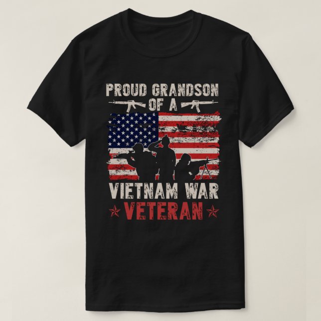 Camiseta Orgulloso Nieto De Un Veterano Vietnamita| Orgullo (Diseño del anverso)