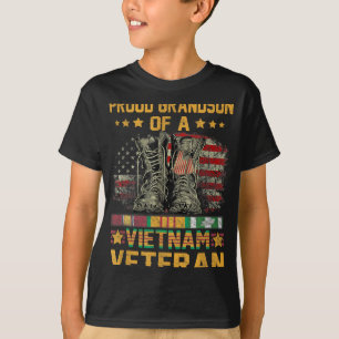 Camiseta Orgulloso Nieto De Una Veterana Bandera De Vietnam