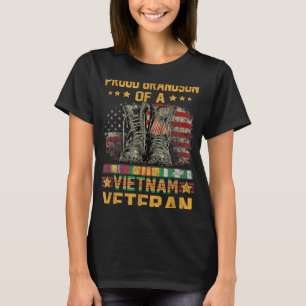 Camiseta Orgulloso Nieto De Una Veterana Bandera De Vietnam
