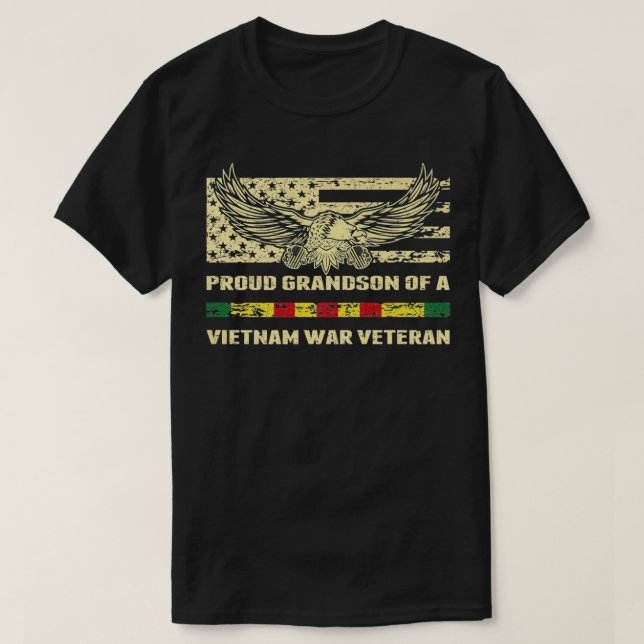 Camiseta Orgulloso Nieto De Veteranos Vetos Militares De Vi (Diseño del anverso)