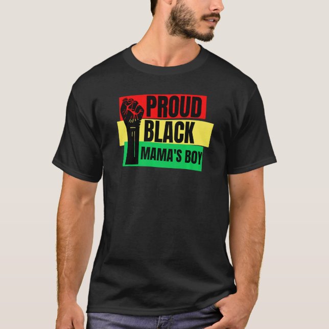 Camiseta Orgulloso niño de mamá negra Melanin Son Brother F (Anverso)