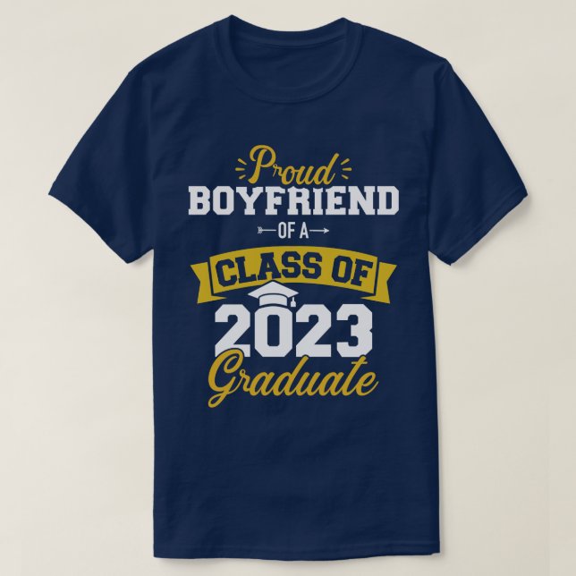 Camiseta Orgulloso novio de la clase de graduados de 2023 g (Diseño del anverso)