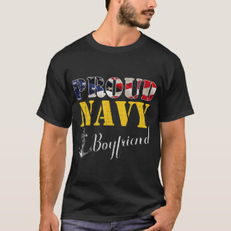 Camiseta Orgulloso Novio De La Marina Con Bandera Estadouni